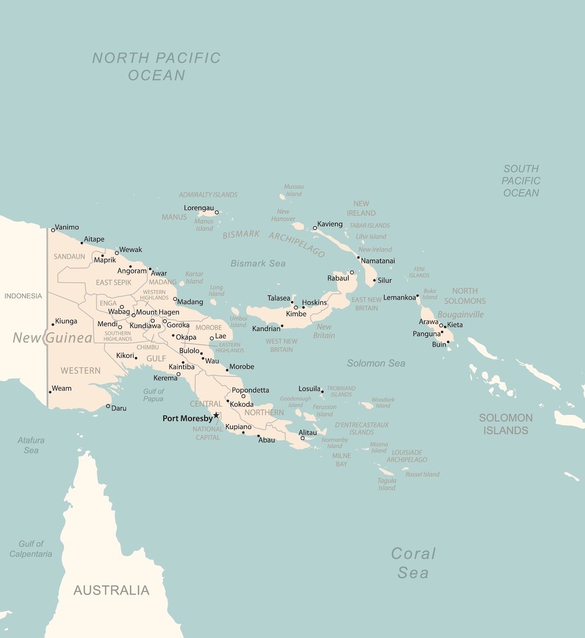 Papua New Guinea map