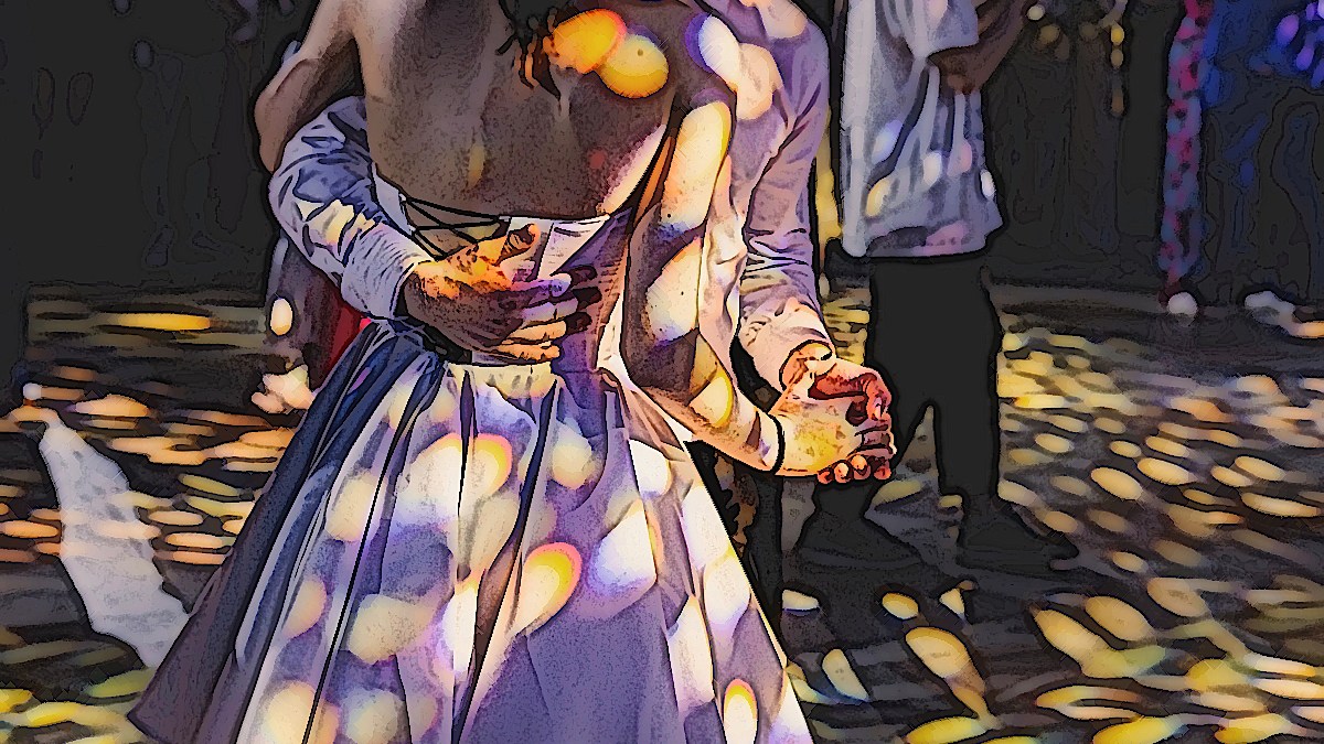 Two teens ballroom dancing