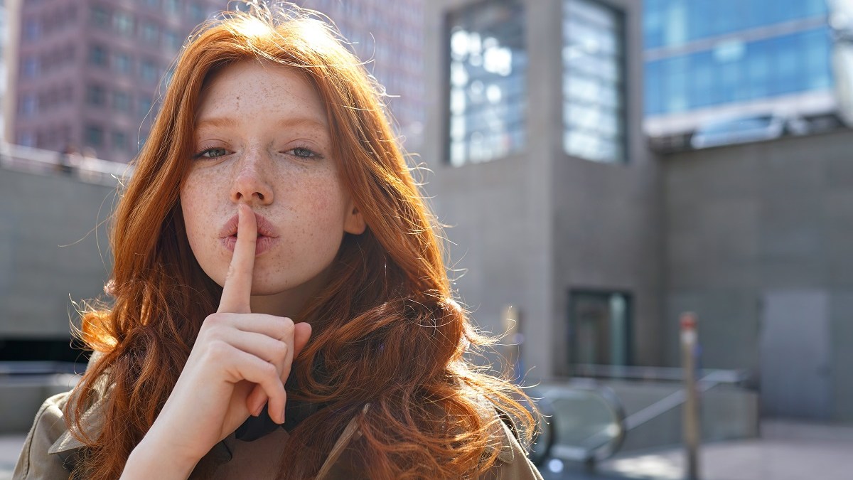 woman street shush