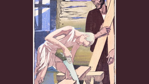 "Christ in the Carpenters Shop" Woodcut by Margery Allington Royds