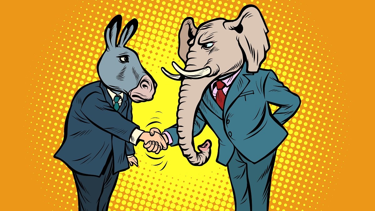 Donkey Elephant handshake