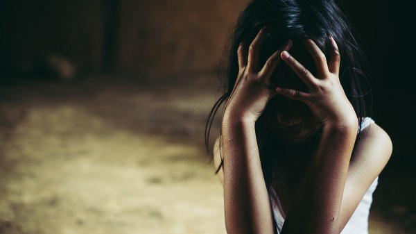 terrified girl