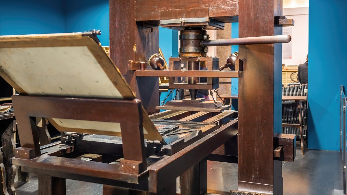 Gutenberg printing press replica