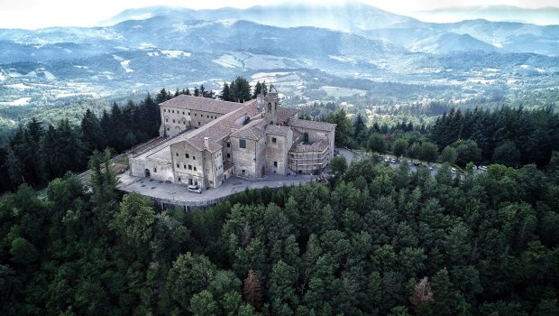 Montesenario Monastery aerial view