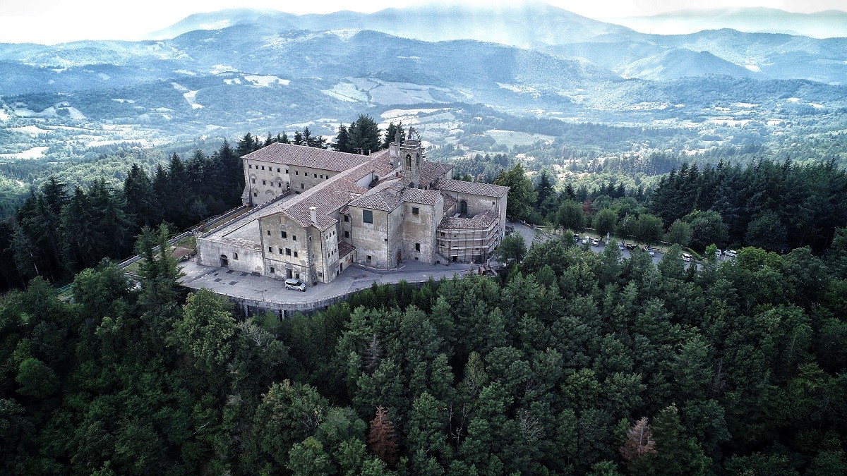 Montesenario Monastery aerial view