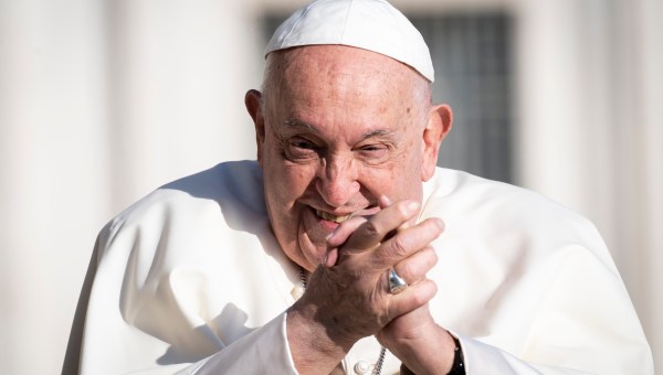 Pope Francis arrives for a weekly general audience at Saint Peter's Square in The Vatican on October 30, 2024.