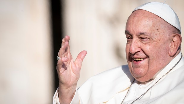 Pope Francis arrives for a weekly general audience at Saint Peter's Square in The Vatican on October 30, 2024.