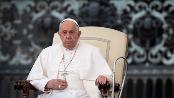 Pope Francis during his weekly general audience in St. Peter's square at the Vatican on October 16, 2024