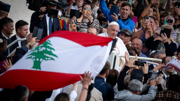 Pope Francis presides the Holy Mass and canonisation of 14 saints and martyrs from Damascus, at the Saint Peter's Square in the Vatican on October 20, 2024.