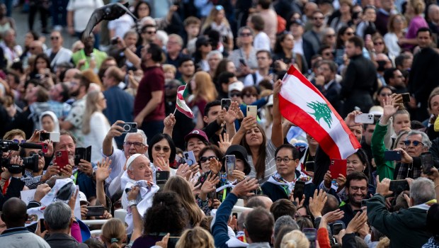 Pope Francis presides the Holy Mass and canonisation of 14 saints and martyrs from Damascus, at the Saint Peter's Square in the Vatican on October 20, 2024.
