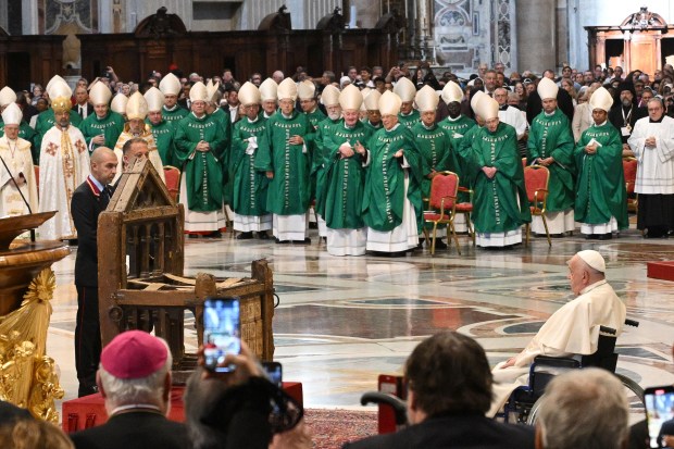 Pope-Francis-chair-of-St.-Peter-mass-concluding-Synod-of-Bishops-2024