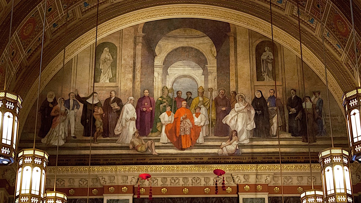Mosaic of American saints, blessed people, and bishops - St. Matthew's Cathedral, Wash DC