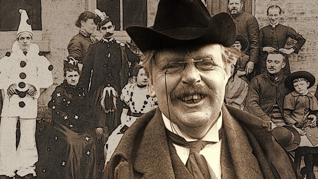 Chesterton smiling collage with Victorian people smiling