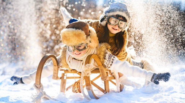 Kids sledding