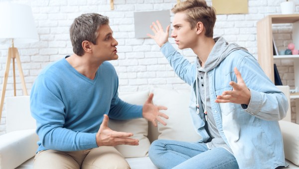 Angry teen and parent