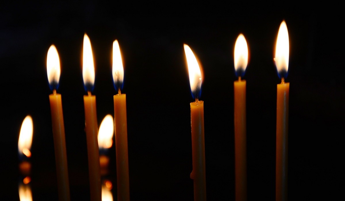 Beeswax Candles burning