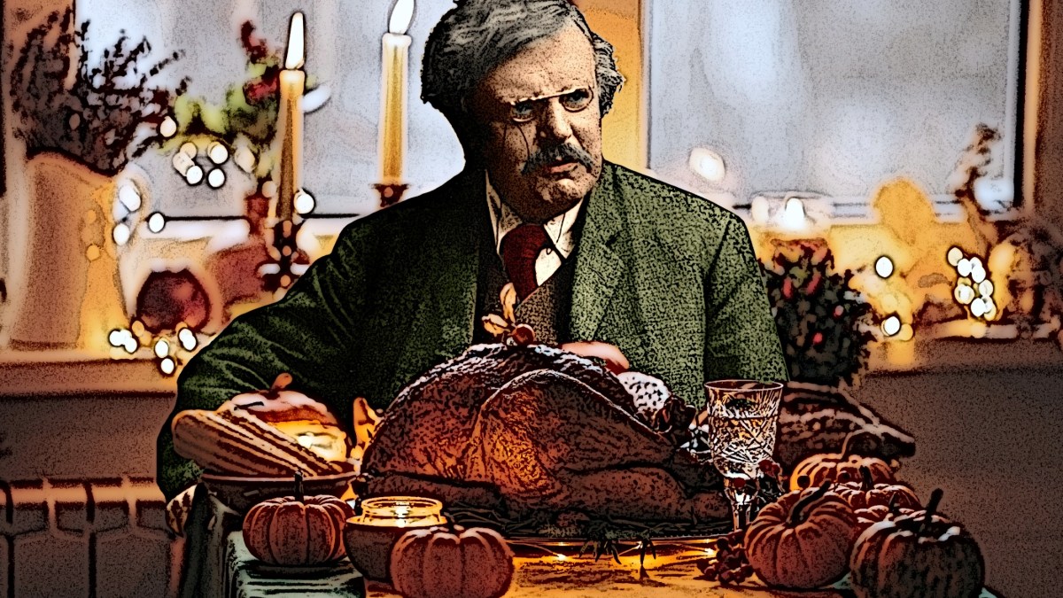 Chesterton at Thanksgiving table
