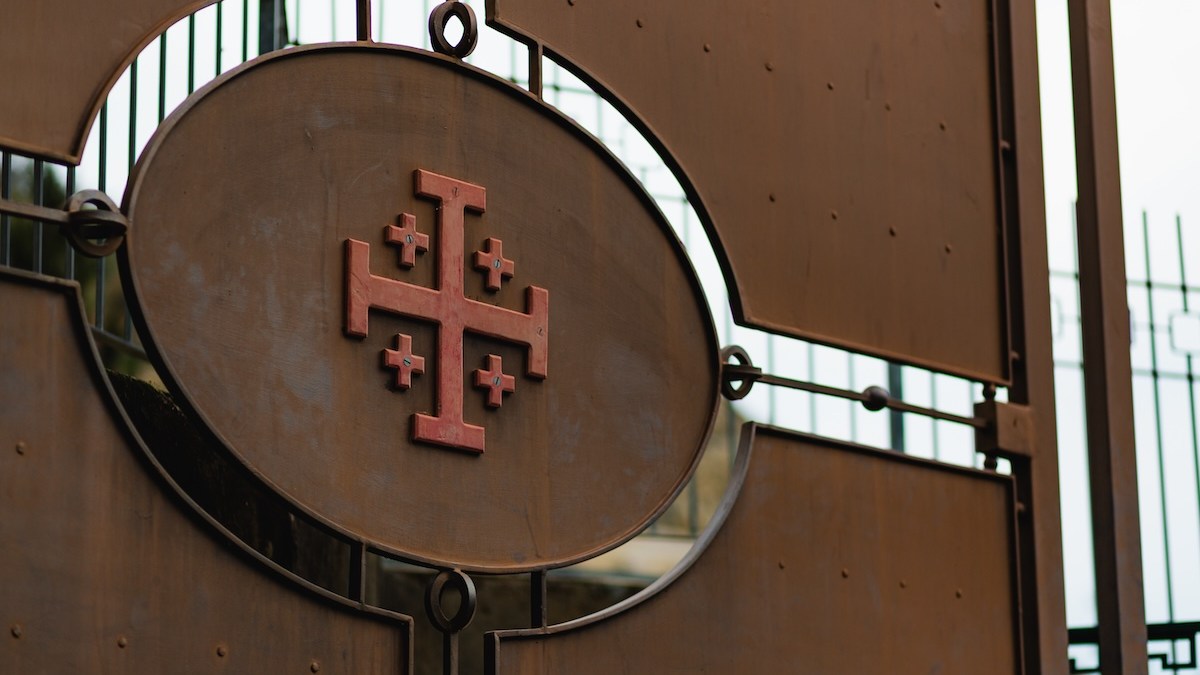 Jerusalem Cross on a door