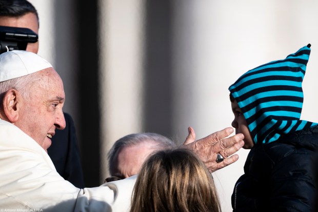 Pope Francis during his weekly general audience in St. Peter's square at the Vatican on November 13, 2024.