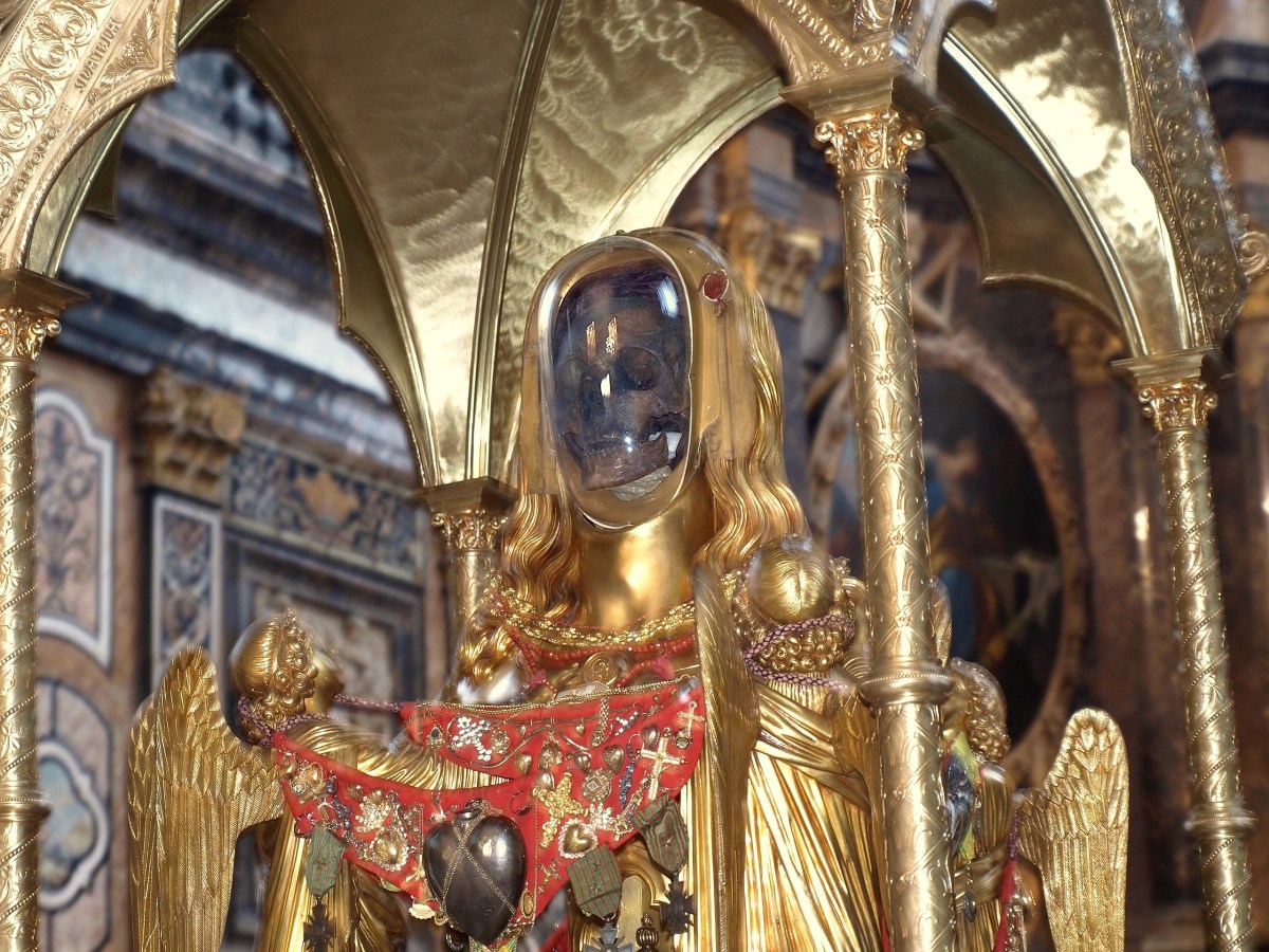 Reliquary holding the skull of St. Mary Magdelene