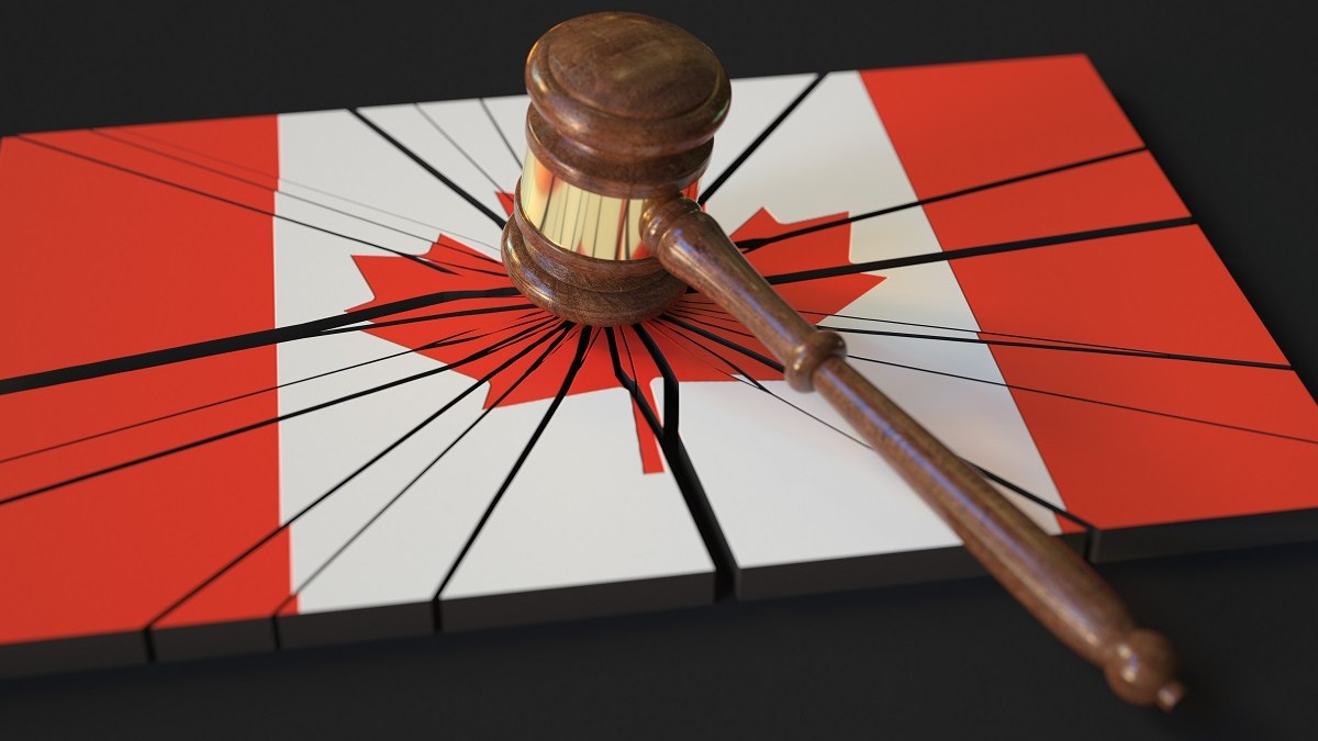 Canada flag judge gavel