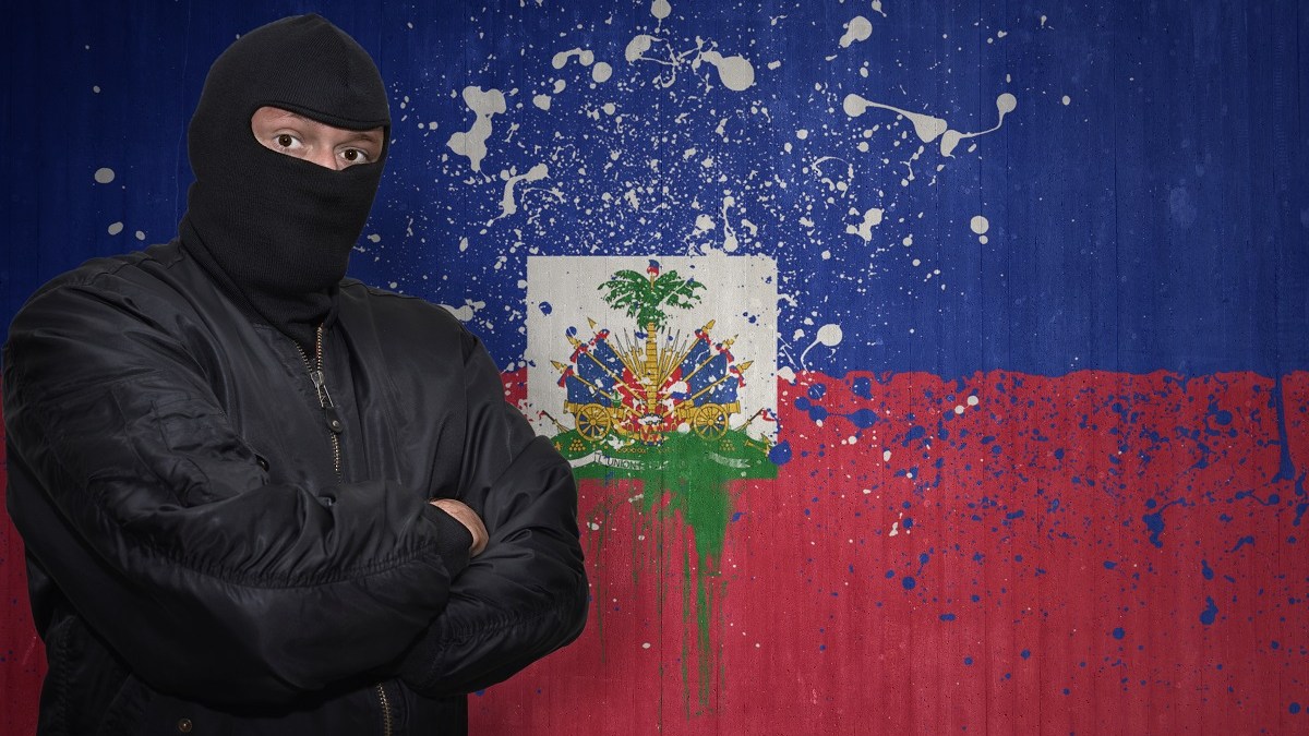 Haiti flag attacked