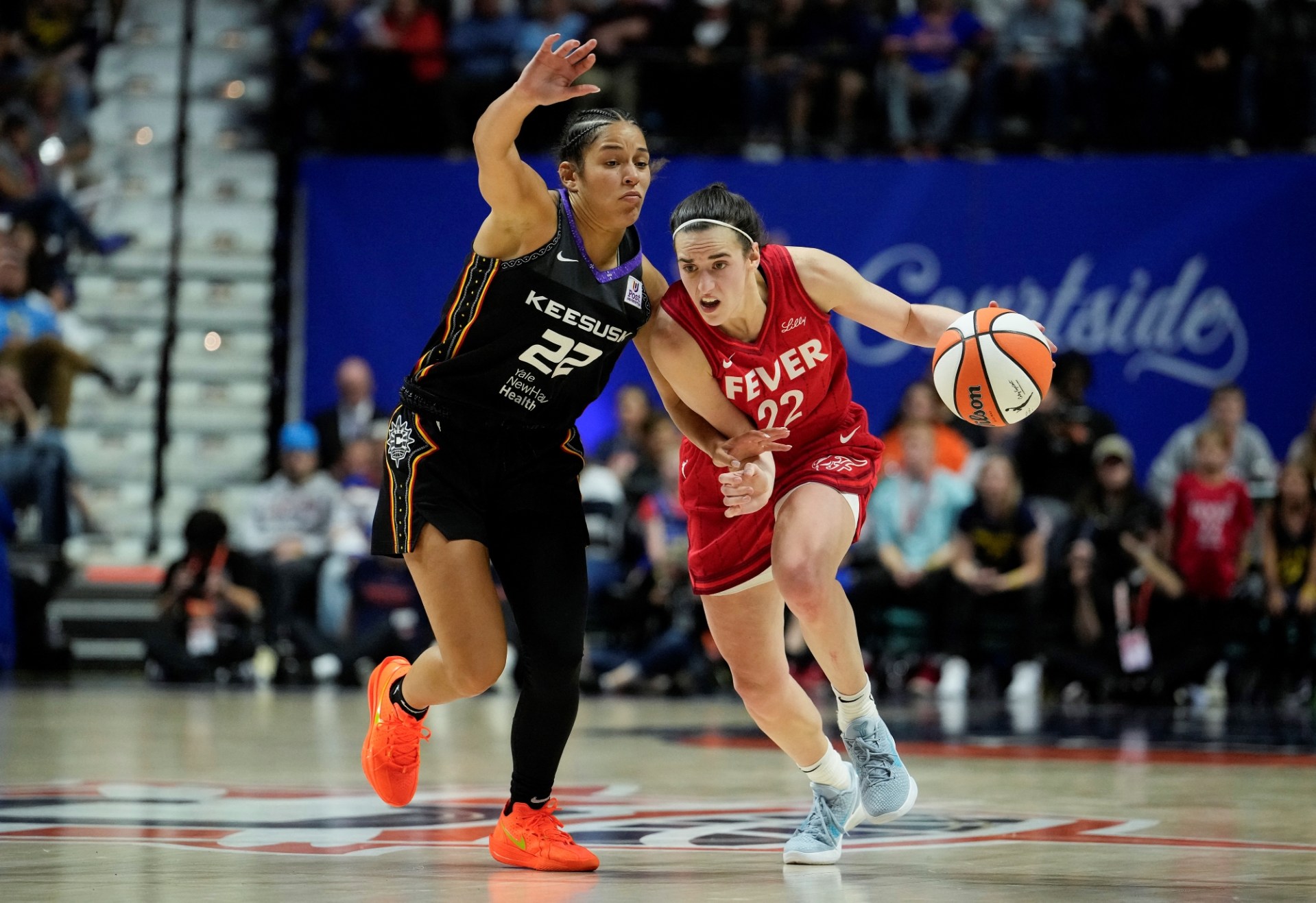 Caitlin Clark - Indiana Fever - drives on Veronica Burton - Conn Suns on Sept 25 2024