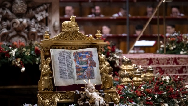 Pope Francis presides over the Christmas Eve mass at St Peter's Basilica in the Vatican on December 24, 2024.