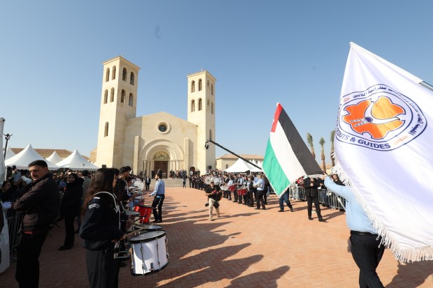Inside the new Catholic church at Jesus’ Baptism Site