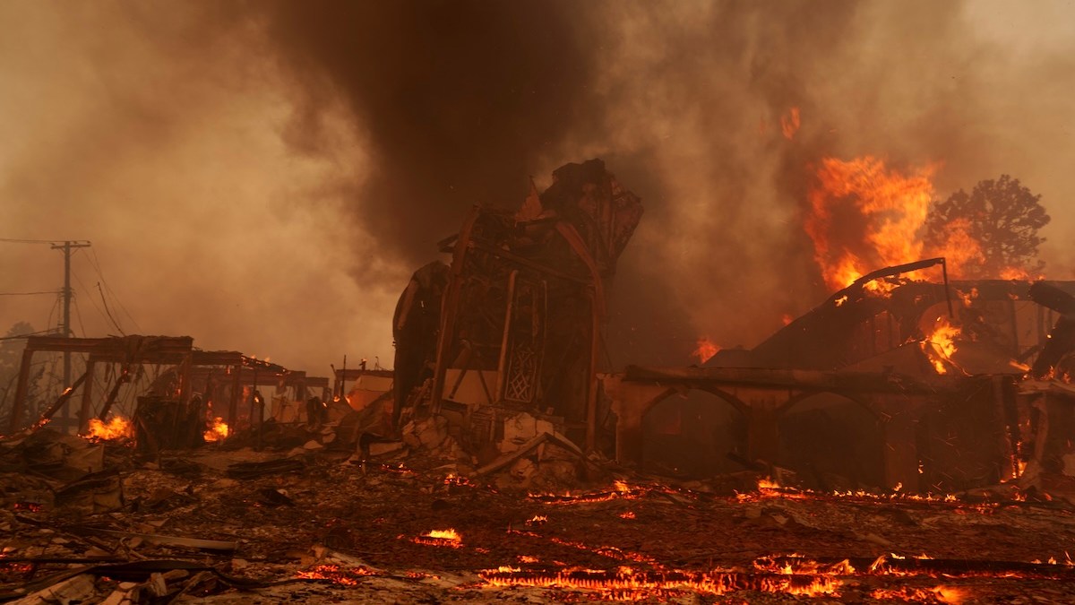 church destroyed by fire in Los Angeles