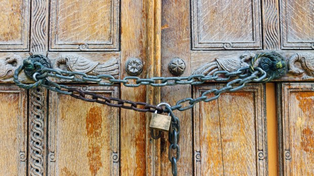 Chained church door