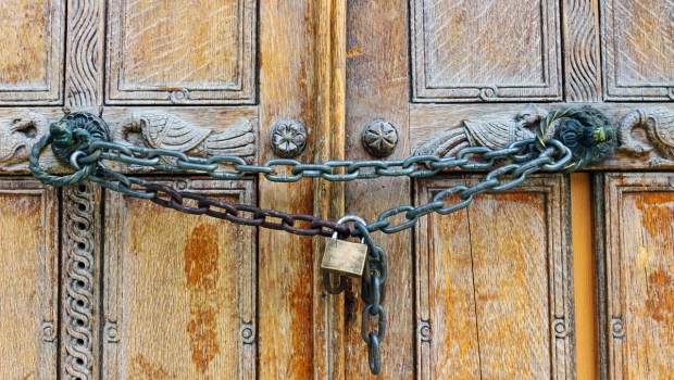 Chained church door