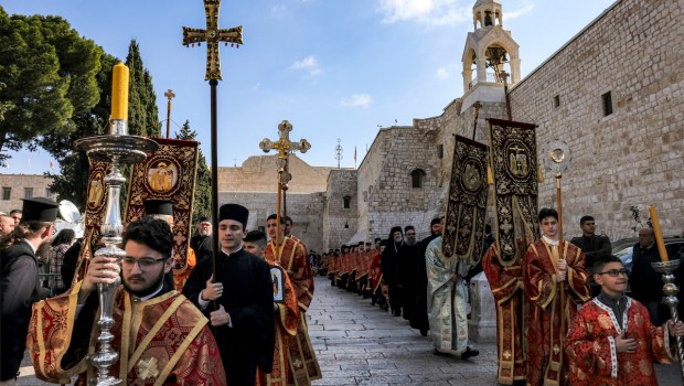 Procession in Bethlehem for Theophany