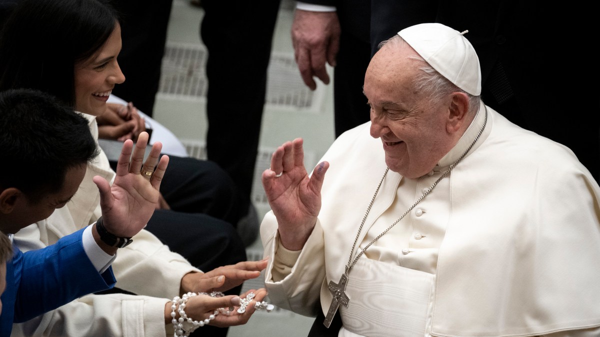 Pope Francis during his weekly general audience in Paul VI Hall at the Vatican on January 29, 2025.