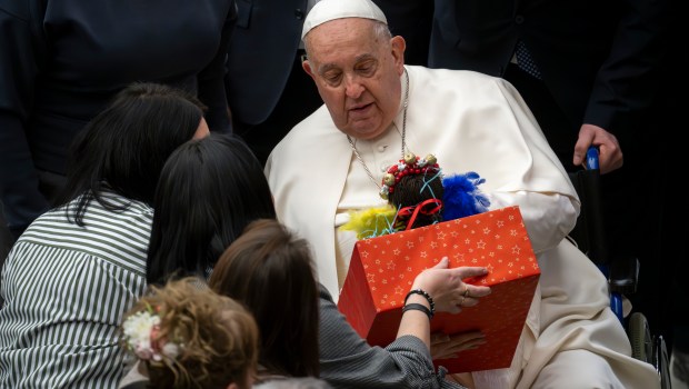 Pope Francis during his weekly general audience in Paul VI Hall at the Vatican on January 15, 2025.