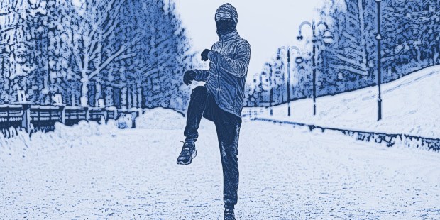 WINTER EXCERCISE RUN STRETCHING