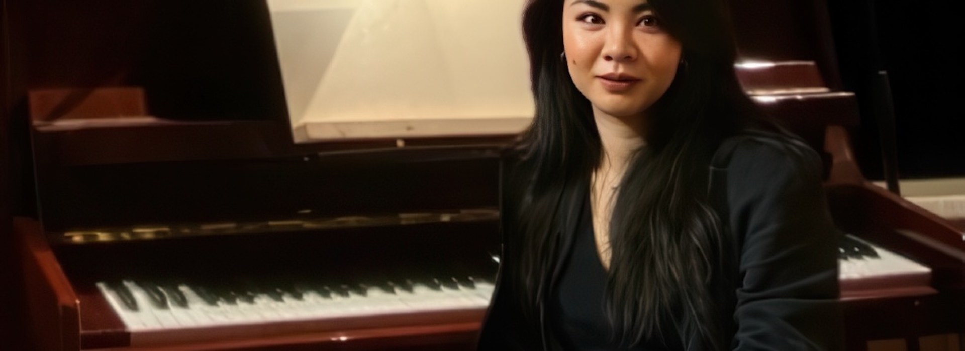 Weng Yirui seated at a piano