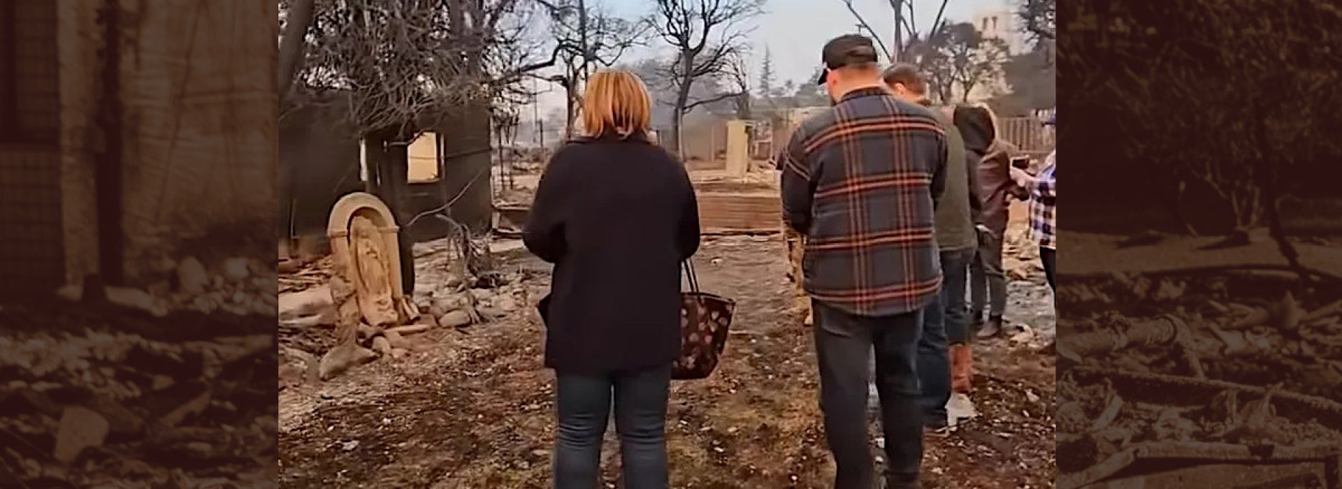 Family sings hymn following LA fires