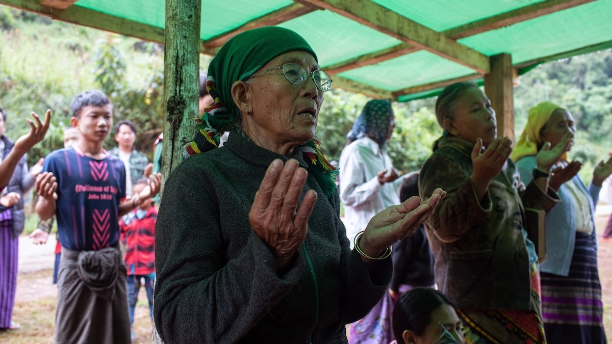 File photo of Christians in a bakeshift church in Myanmar