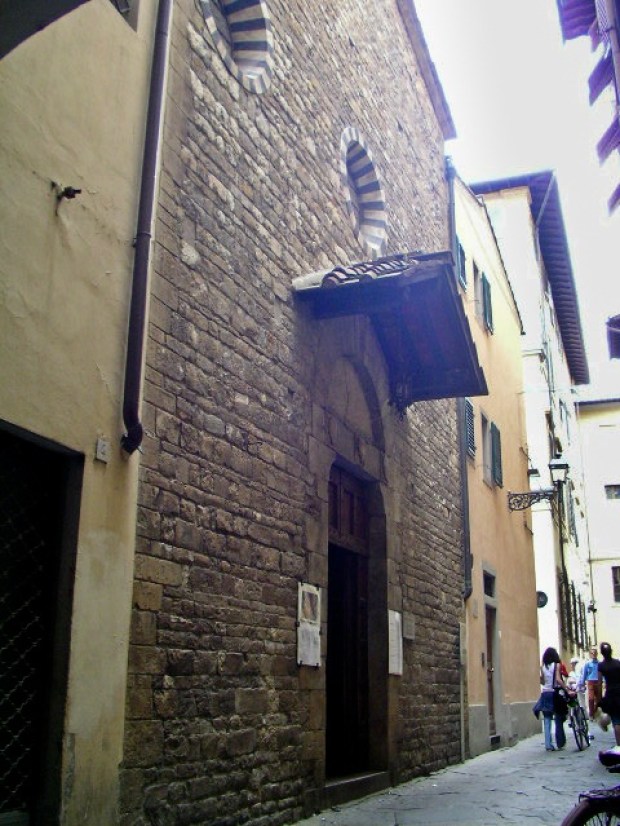 Santa Margherita de' Cerchi church facade in Florence, Italy