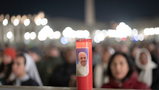 rosary prayer for Pope Francis' health in St. Peter's Square at the Vatican
