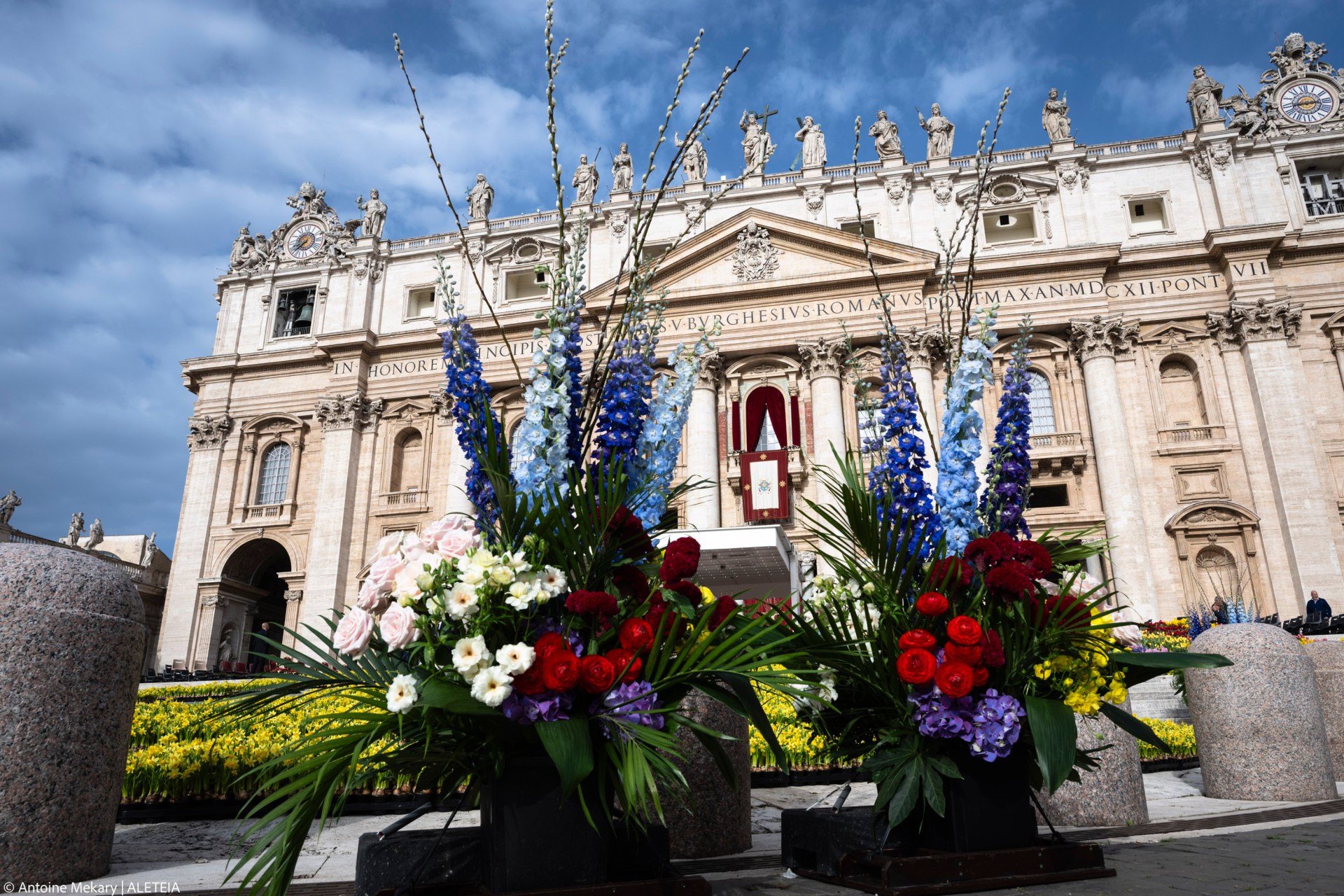 Flowers in St. Peter’s Square for Holy Week