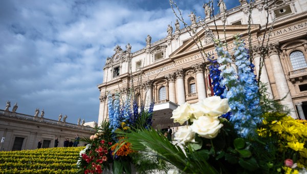 Flowers in St. Peter’s Square for Holy Week