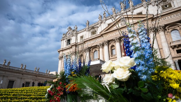 Flowers in St. Peter’s Square for Holy Week