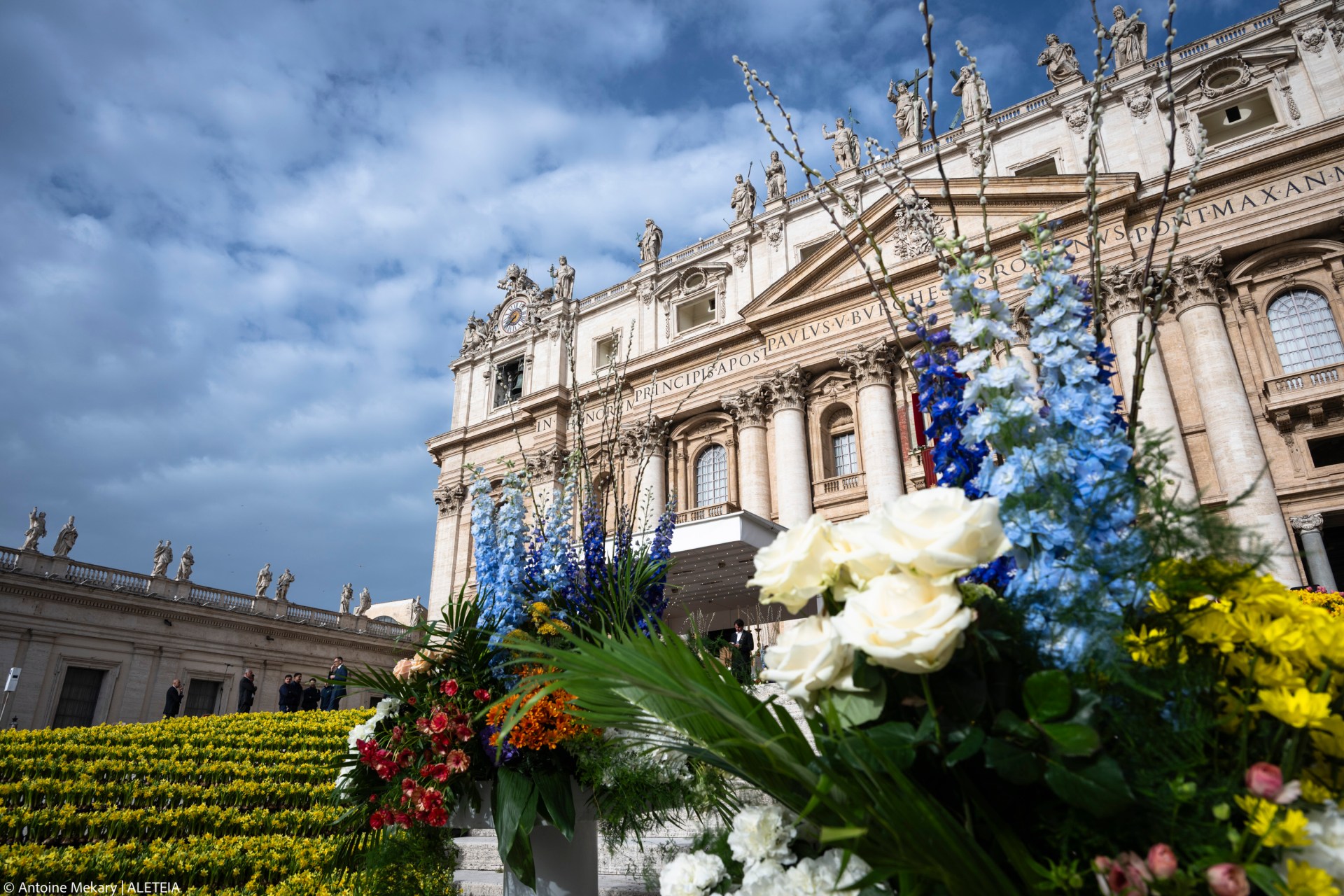 Flowers in St. Peter’s Square for Holy Week