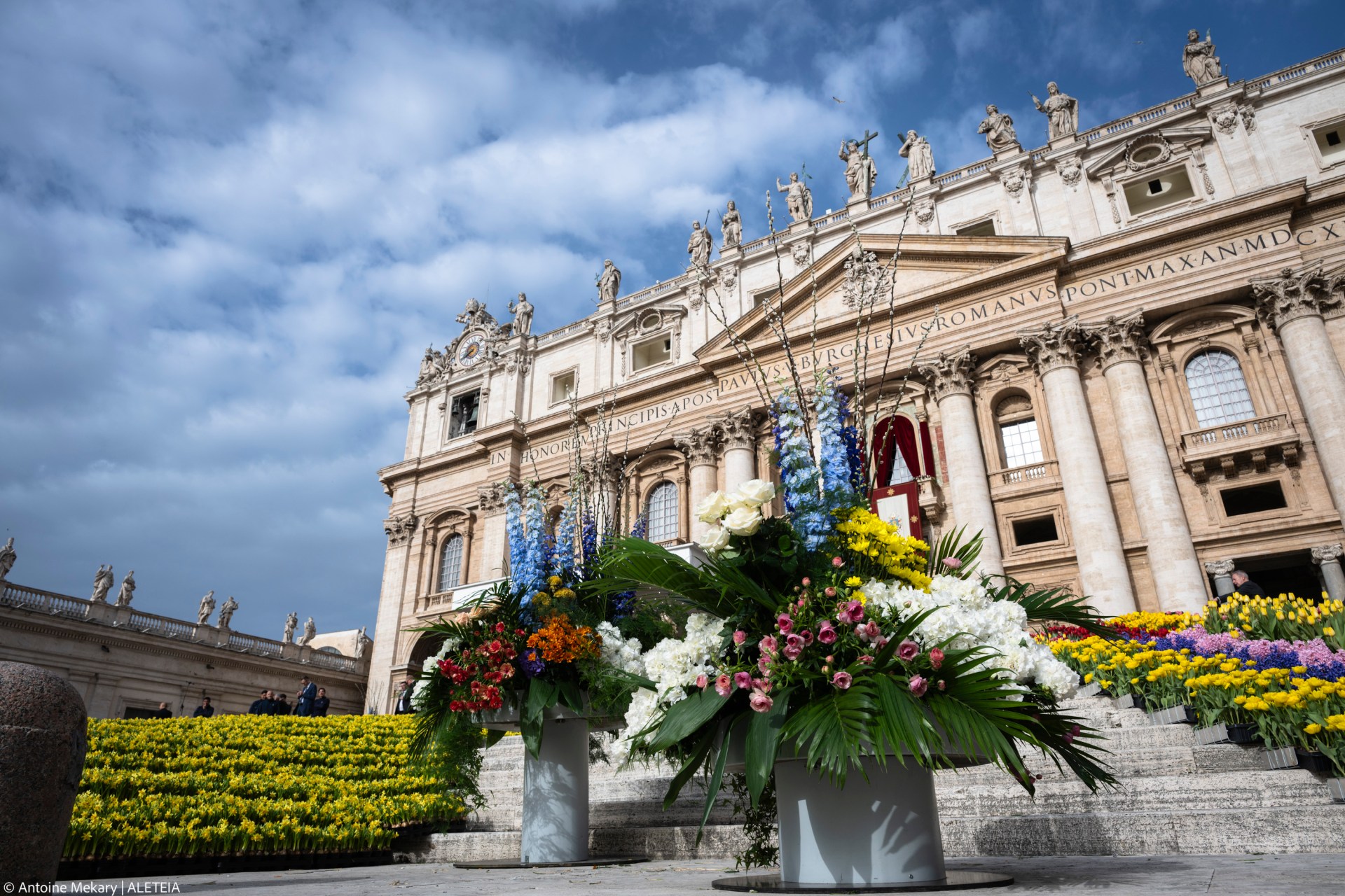 Flowers in St. Peter’s Square for Holy Week