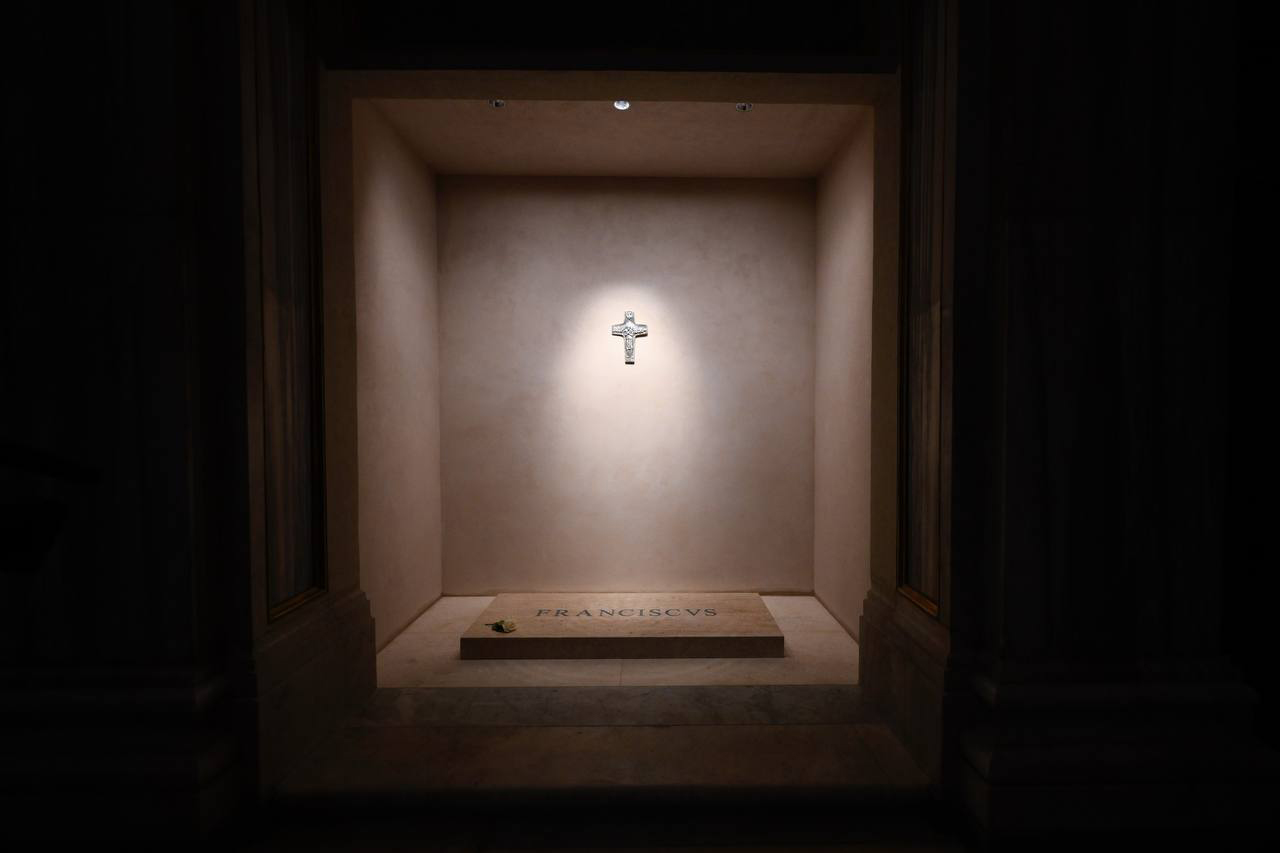 Some photos of Pope Francis' tomb at the Basilica of Saint Mary Major, Sunday, April 27, 2025