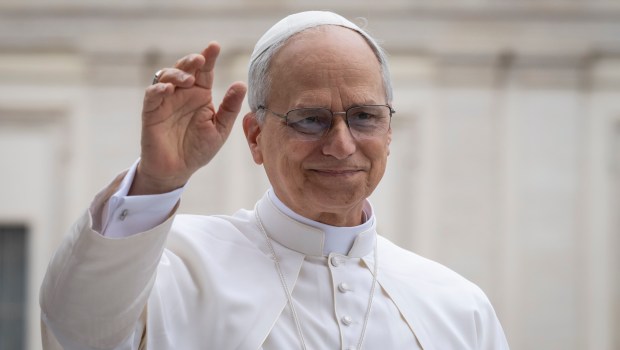 Pope Leo XIV during his first weekly General Audience in St. Peter’s Square, Vatican City, on May 21, 2025.