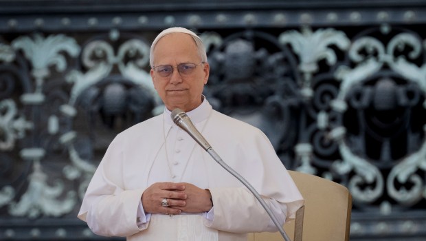 Pope Leo XIV during his first weekly General Audience in St. Peter’s Square, Vatican City, on May 21, 2025.
