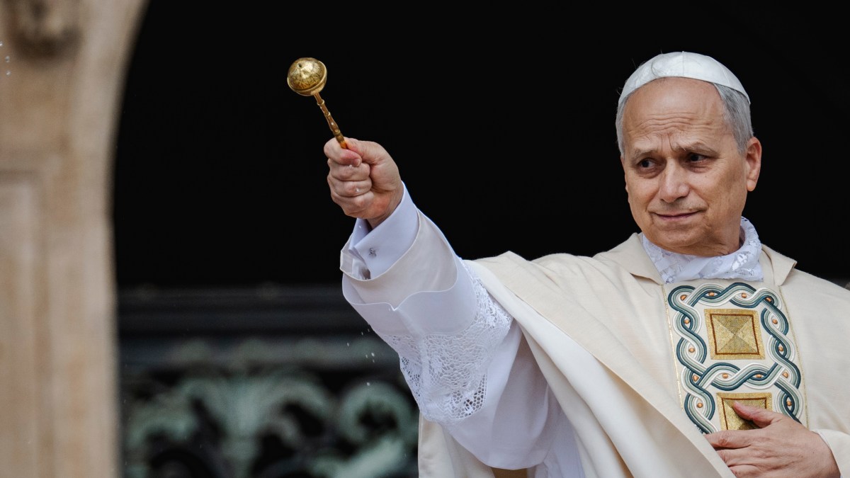 Pope Leo XIV leads a Holy Mass for the Beginning of his Pontificate, in St Peter's square in The Vatican on May 18, 2025.